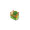 Ігрові комплекси, гойдалки, гірки - Дитяча підвісна гойдалка Doloni пластикова зелена з помаранчевим бортом 0152/1#3