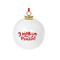 Аксессуары для праздников - Елочный шар керамический BonaDi З Новим Роком 10 см Белый (811-521) (MR63032)#2