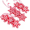 Аксесуари для свят - Набір іграшок Elisey Сніжинки 6 см Червоний з білим (0450j) (MR61995)#2