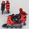 Ролики дитячі - Роликові ковзани Best Roller (30-33) PVC колеса, світло на передньому колесі, в сумці Black/Red (98860)#2
