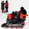 Ролики детские - Роликовые коньки свет на переднем колесе Best Roller PU колёса 30-33 Red/Black (98927)#3