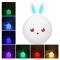 Ночники, проекторы - Силиконовый детский ночник Зайчик Dream Light - Bunny аккумуляторный, LED RGB 7 режимов свечения, мягкий светильник игрушка Белый с синим (EL-543-13/1)#6