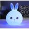 Ночники, проекторы - Силиконовый детский ночник Зайчик Dream Light - Bunny аккумуляторный, LED RGB 7 режимов свечения, мягкий светильник игрушка Белый с синим (EL-543-13/1)#7