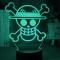 Ночники, проекторы - Настольный светильник-ночник Череп Skull Ван Пис One Piece 16 цветов USB (21011) Bioworld#2