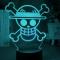 Ночники, проекторы - Настольный светильник-ночник Череп Skull Ван Пис One Piece 16 цветов USB (21011) Bioworld#3