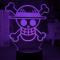 Ночники, проекторы - Настольный светильник-ночник Череп Skull Ван Пис One Piece 16 цветов USB (21011) Bioworld#4