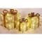 Аксесуари для свят - Набір декоративних подарунків - 3 коробки 15х20см, 20х25см, 25х30см з LED-підсвіткою, шампань з золотом BonaDi DP69606#2