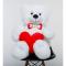 М'які тварини - Плюшевий ведмедик з серцем Mister Medved Берті 110 см Білий (030)#2