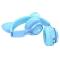 Портативные колонки и наушники - Наушники беспроводные с ушками детские HOCO W39 Cat ear kids с подсветкой RGB голубые (019741)#2