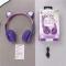 Портативні колонки та навушники - Навушники UKC Bluetooth з вушками та підсвічуванням Cat Miu Star P47 Фіолетові (16341059345)#2