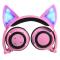 Портативні колонки та навушники - Bluetooth навушники LINX BL108A з котячими вушками LED Рожеві (SUN0482)#2