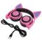Портативні колонки та навушники - Bluetooth навушники LINX BL108A з котячими вушками LED Рожеві (SUN0482)#4