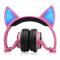 Портативні колонки та навушники - Bluetooth навушники LINX BL108A з котячими вушками LED Рожеві (SUN0482)#7