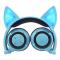 Портативні колонки та навушники - Bluetooth навушники LINX BL108A з котячими вушками LED Сині (SUN0481)#2