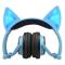Портативні колонки та навушники - Bluetooth навушники LINX BL108A з котячими вушками LED Сині (SUN0481)#4