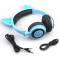 Портативні колонки та навушники - Bluetooth навушники LINX BL108A з котячими вушками LED Сині (SUN0481)#5