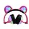Портативні колонки та навушники - Навушники LINX Bear Ear Headphone з ведмежими вушками LED підсвічування 350 mAh Рожевий (SUN1862)#2