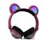 Портативні колонки та навушники - Навушники LINX Bear Ear Headphone з ведмежими вушками LED підсвічування 350 mAh Рожевий (SUN1862)#4