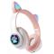 Портативні колонки та навушники - Безпровідні Bluetooth-навушники з вушками и LED підсвіткою Cat Ear VZV-24M/8079 Рожеві (30149931А)#2