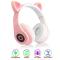 Портативные колонки и наушники - Полноразмерные наушники беспроводные Cat Headset Y 047 Bluetooth с подсветкой и кошачьими ушками Розовые Pink (SMT 14857)#2