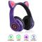 Портативные колонки и наушники - Полноразмерные наушники беспроводные Cat Headset Y 047 Bluetooth с подсветкой и кошачьими ушками Фиолетовые Violet (SMT 14857/2)#2