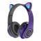 Портативные колонки и наушники - Полноразмерные наушники беспроводные Cat Headset Y 047 Bluetooth с подсветкой и кошачьими ушками Фиолетовые Violet (SMT 14857/2)#3