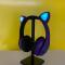 Портативные колонки и наушники - Полноразмерные наушники беспроводные Cat Headset Y 047 Bluetooth с подсветкой и кошачьими ушками Фиолетовые Violet (SMT 14857/2)#6