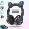Портативні колонки та навушники - Дитячі бездротові навушники котячі вушка CATear ME1-CE Bluetooth MicroSD до 32Гб Чорні (GD 307)#2