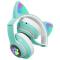 Портативні колонки та навушники - Навушники Котячі вушка Cute Headset 280ST Bluetooth MicroSD FM-Радіо Зелені+Карта пам'яті (AN 23868/6)#6