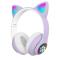 Портативні колонки та навушники - Навушники Котячі вушка Cute Headset 280ST Bluetooth MicroSD FM-Радіо Фіолетові+Карта пам'яті 32Gb (AN 23868/9)#4