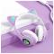 Портативні колонки та навушники - Навушники Котячі вушка Cute Headset 280ST Bluetooth MicroSD FM-радіо Фіолетові (AN 23868/4)#2