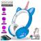 Портативні колонки та навушники - Дитячі навушники з вушками Catear Unicorn ME2-CU Bluetooth бездротові з LED підсвічуванням та MicroSD до 32Гб Blue (GD HS-308/1)#3