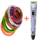 3D-ручки - 3D ручка с экраном 3D Pen Фиолетовая  с Набором Эко Пластика 79  метров  и Трафаретами (SMT 186091634\2)#2