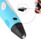 3D-ручки - 3D Ручка Smart Pro 3D Pen з РК-дисплеєм + ПОДАРУНОК Набір Еко пластика 109м + Трафарети Блакитний (SMT186091627/4)#7