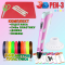3D-ручки - 3D ручка c LCD дисплеем 3DPen Hot Draw 3 Pink+Досточка+Ножницы+Комплект эко пластика для рисования 249 метров (245480947/22)#2