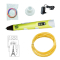 3D-ручки - 3D ручка з LCD дисплеєм та комплектом еко пластику для малювання 3DPen Hot Draw 3 Yellow (245480947/3)#3