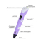 3D-ручки - 3D ручка з LCD дисплеєм та комплектом еко пластику для малювання 3DPen Hot Draw 3 Violet (245480947/2)#4