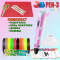 3D-ручки - 3D ручка з LCD дисплеєм 3DPen Hot Draw 3 Pink+Досточка+Ножиці+Комплект еко пластику для малювання 209 метрів (245480947/18)#2