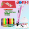 3D-ручки - 3D ручка з LCD дисплеєм 3DPen Hot Draw 3 Pink+Досточка+Ножиці+Комплект еко пластику для малювання 109 метрів (245480947/10)#2