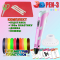 3D-ручки - 3D ручка c LCD дисплеем 3DPen Hot Draw 3 Pink+Досточка+Ножницы+Комплект эко пластика для рисования 159 метров (245480947/14)#2
