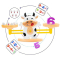Настольные игры - Детская обучающая игра математические весы удержи баланс 2Life Корова Желтый (v-11300)#5