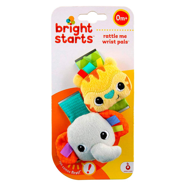 Брязкальця, прорізувачі - Брязкальця Bright Starts Слоник і тигреня (8531)#2