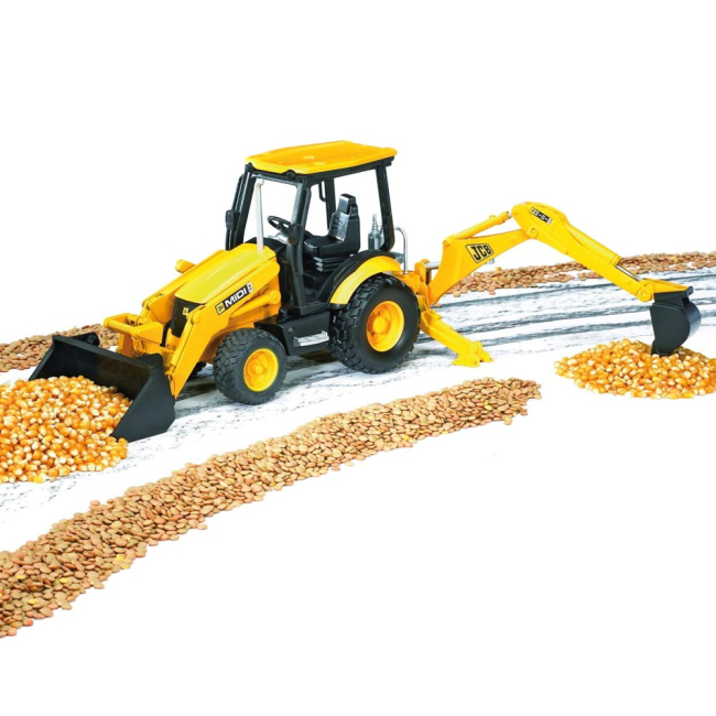 Транспорт и спецтехника - Дорожный погрузчик с экскаватором Bruder (2427) (02427)#4