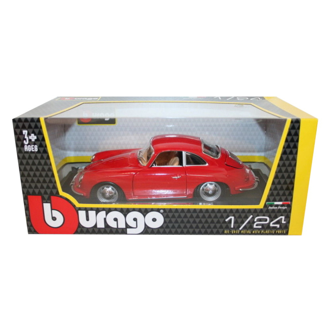 Автомоделі - Автомодель Bburago Porshe 356B 1961 червоний 1:24 (18-22079 red)#4