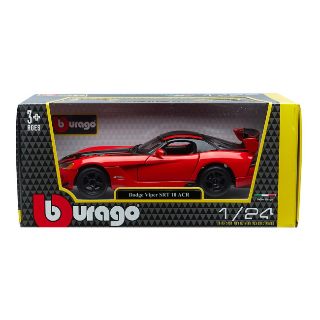 Автомодели - Автомодель Bburago Dodge Viper SRT10 ACR красно-черный металлик 1:24 (18-22114 met red black)#5