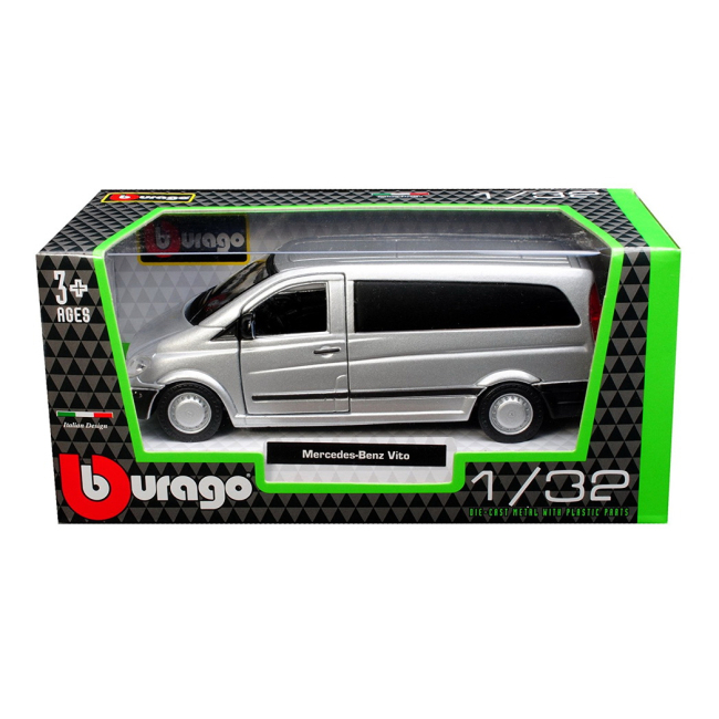 Автомодели - Автомодель Bburago Mercedes-Benz Vito серебристый 1:32 (18-43028 silver)#3