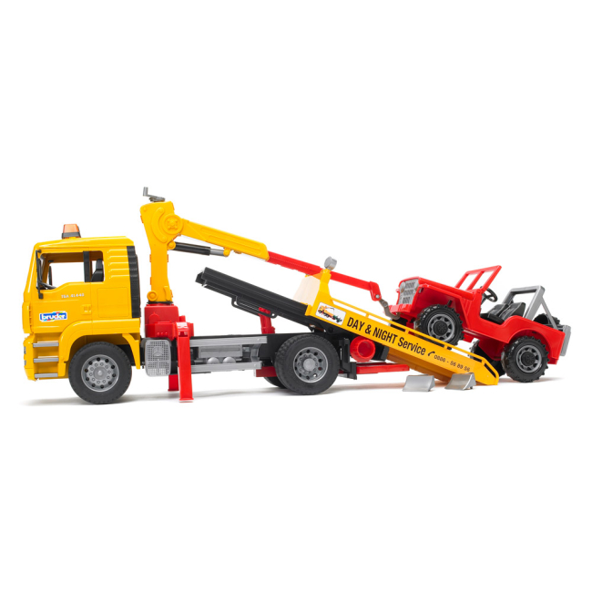 Транспорт и спецтехника - Эвакуатор с погрузчиком и джипом Bruder (2750)#3