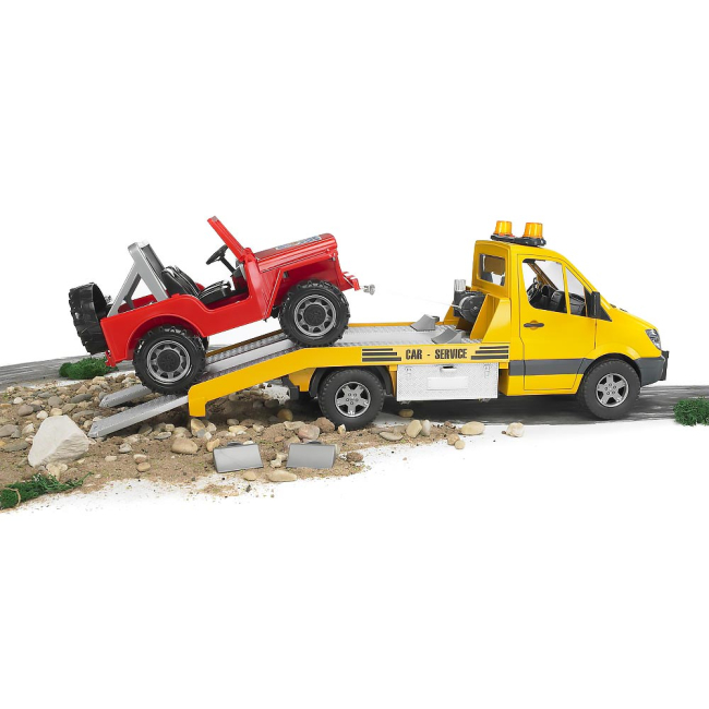 Транспорт і спецтехніка - Евакуатор Mercedes-Benz Sprinter c джипом BRUDER (2535) (02535)#5