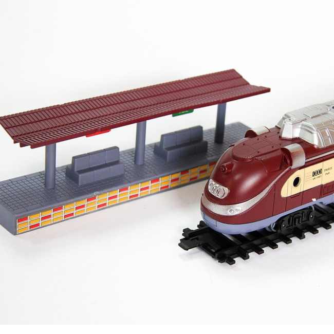 Железные дороги и поезда - Игровой набор Fenfa Паровоз с вагоном с эффектами (1601B-5B)#2