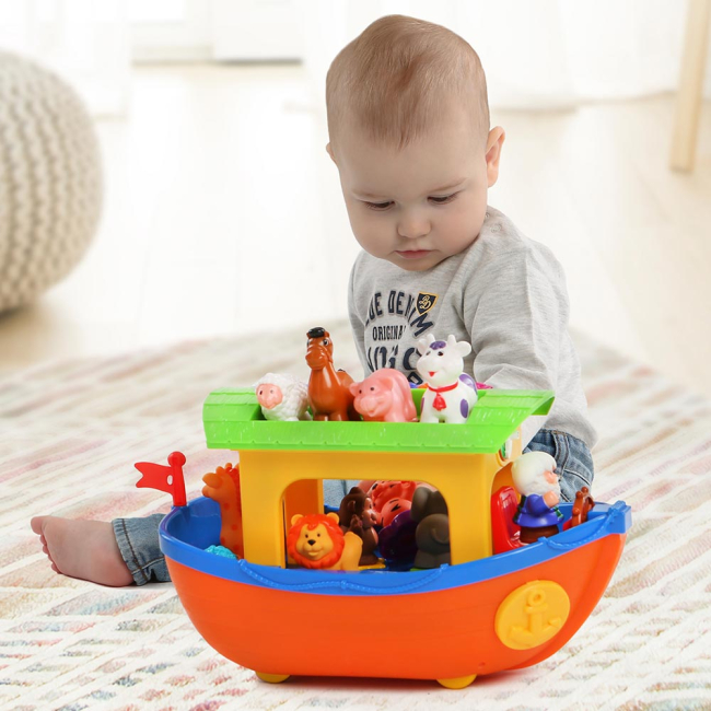 Развивающие игрушки - Игровой набор Kiddieland Ноев ковчег на колесах на украинском (031881)#5
